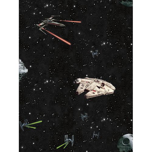 Papel De Parede Naves Star Wars Fundo Preto Dy0298 Decore Com Papel