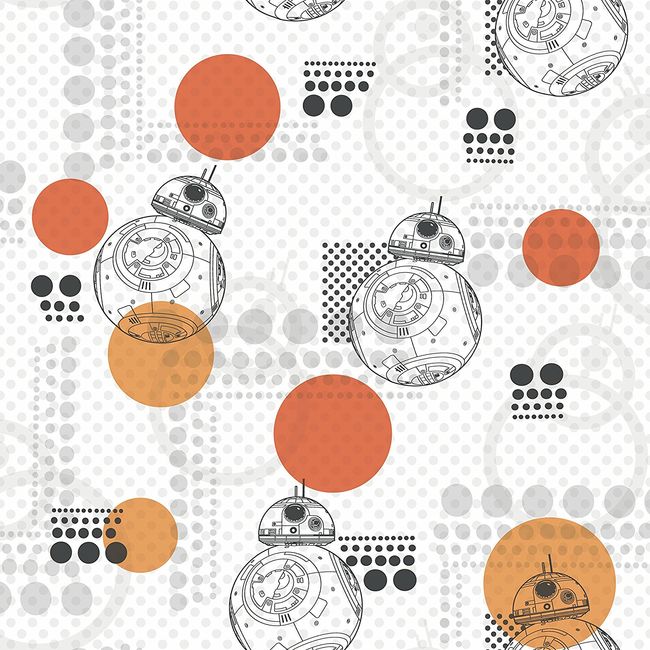 Papel De Parede Bb8 Star Wars Colorido Dy0317 Decore Com Papel