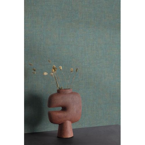 Papel de Parede Muse Têxtil Verde e Marrom com Brilho MU1106 Papel de Parede Muse Têxtil Verde e Marrom com Brilho MU1106