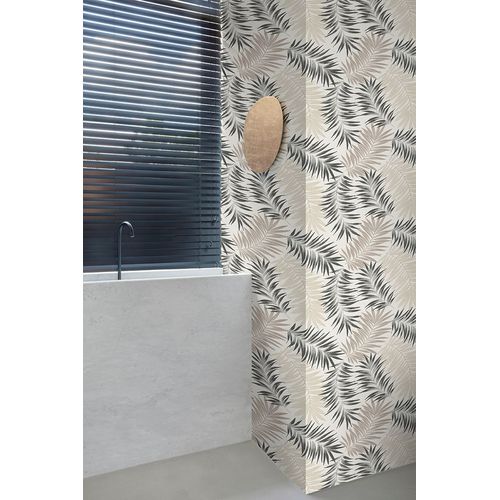 Papel de Parede Muse Folhagem Bege e Preto A56201 Papel de Parede Muse Folhagem Bege e Preto A56201