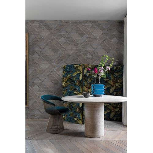 Papel de Parede Muse Geométrico Preto e Dourado A55401 Papel de Parede Muse Geométrico Preto e Dourado A55401