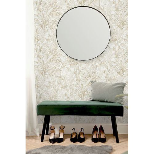 Papel de Parede Muse Folhagem Branco e Dourado A51402 Papel de Parede Muse Folhagem Branco e Dourado A51402