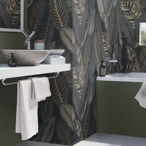 Papel-de-Parede-African-Queen-III-Folhagem-AzulDourado-751840 Papel-de-Parede-African-Queen-III-Folhagem-AzulDourado-751840