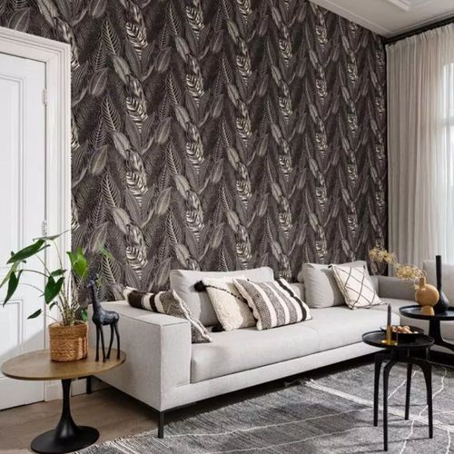 Papel-de-Parede-African-Queen-III-Folhagem-DouradoPreto-751833 Papel-de-Parede-African-Queen-III-Folhagem-DouradoPreto-751833