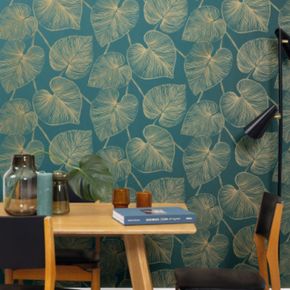 Papel-de-Parede-XXL-Folhagem-Azul-104536024