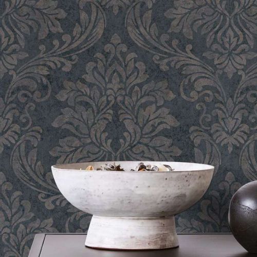 Papel-de-Parede-Up-To-Date-Damask-Preto-34814 Papel-de-Parede-Up-To-Date-Damask-Preto-34814