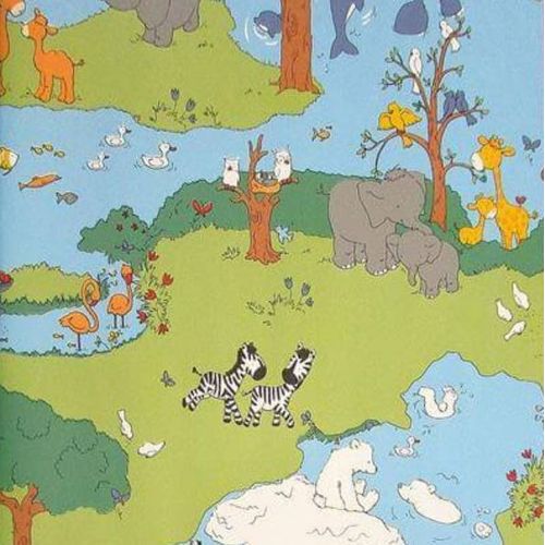 Papel-de-Parede-Safari-Friends-Infantil-Colorido-SF6206 Papel-de-Parede-Safari-Friends-Infantil-Colorido-SF6206