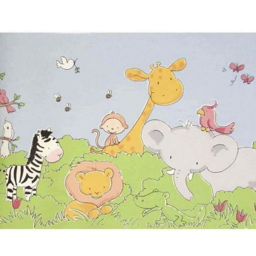 Papel-de-Parede-Safari-Friends-Infantil-Colorido-SF6929 Papel-de-Parede-Safari-Friends-Infantil-Colorido-SF6929