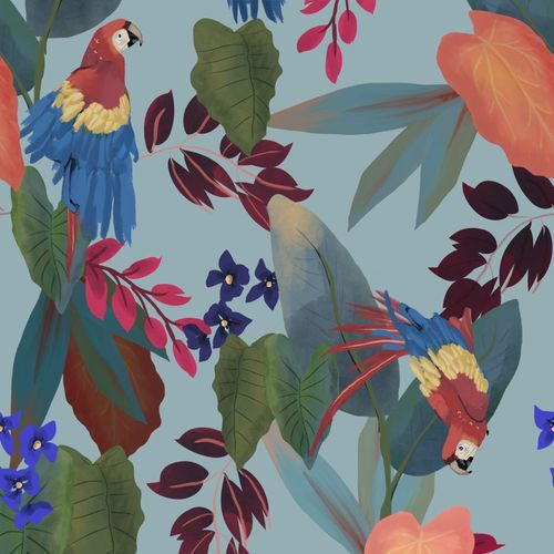 Papel de Parede Botânica HF Folhagem Colorido 81581