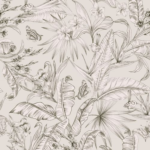 Papel de Parede Botânica HF Folhagem Branco 81406