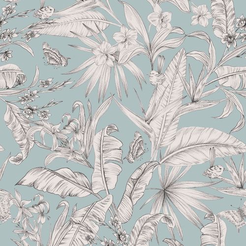 Papel de Parede Botânica HF Textura Azul 81383
